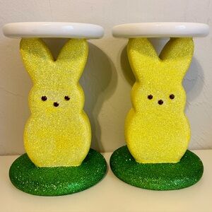 Bath & Body Works Peeps Easter Yellow Glitter 3 Wick Candle Holders